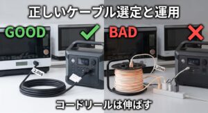 延長ケーブル発熱と電圧降下の検証