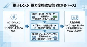電子レンジの電力サージ波形測定ログ