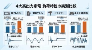 高出力家電の負荷特性オシロスコープ波形