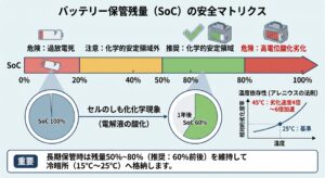 保管残量SoCとバッテリーの健全性マトリクス