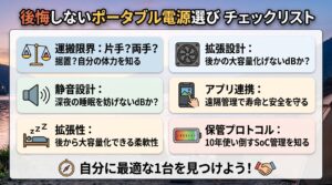 適切なポータブル電源選びの結論