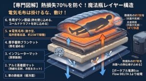 ポータブル電源の断熱設置とリフトアップ